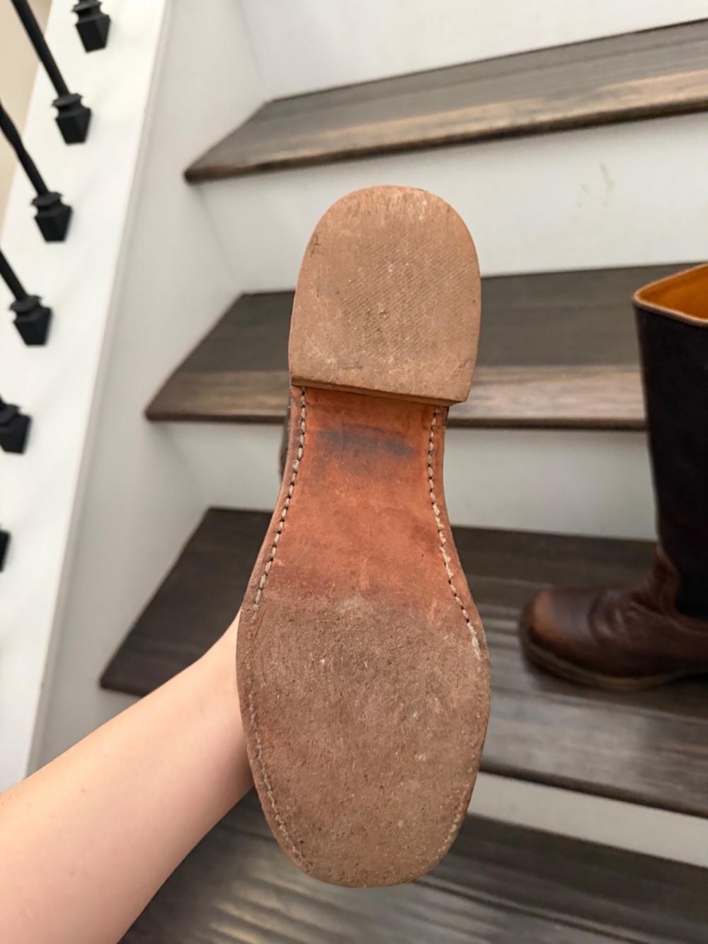 Frye Campus Boots 14l Classic Tall Brown Leather Riding Boots Sz 8.5 DISTRESSED - Picture 6 of 8